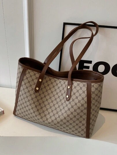 Túi Tote Dung Tích Lớn, Túi Đeo Vai Đa Năng Thời Trang Cho Nữ, Túi Xách Đa Chức Năng, Khóa Kéo, Túi Đi Làm Thời Trang, Túi Công Sở Bắt Mắt Cho Nữ