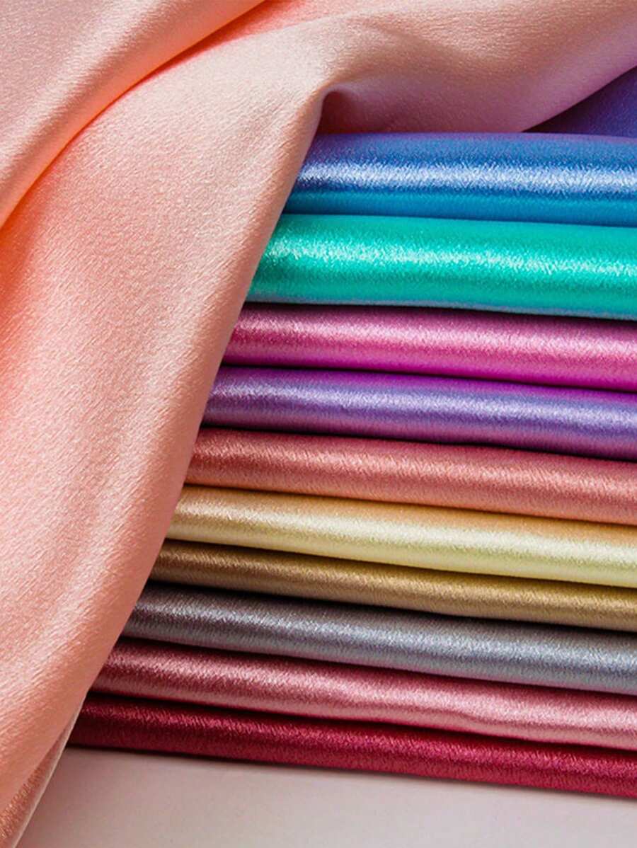 1pc Satin Fabric, Faux Silk Satin Lining Cloth For Clothing, Dress, Performance Costume - Multicolor - View 1