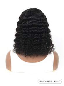 Deep Wave Bob Wig Side Part Brazilian Human Hair 11*4*0.5 Lace Frontal Wig Deep Wave Water Curly Short Bob Wig Human Hair 180% Density - Natural & Black - View 5