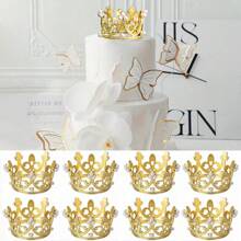 5/10 chiếc vương miện nhỏ màu bạc vàng trang trí bánh sinh nhật dùng cho các buổi tụ họp tiệc sinh nhật trang trí bánh - Nhiều màu - Xem 1