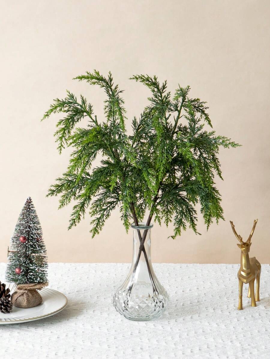 1 件/3 件 53 厘米长松柏树叶枝束蔓越莓配件春冬四季人造植物装饰感恩节圣帕特里克节收获红色水果 DIY 家居装饰客厅厨房餐桌装饰、情人节、礼物