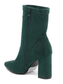 Block Heel Sock Boots – Feminine, Modern - Green - View 5