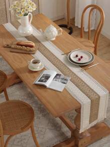 Caminho de mesa Boho Caminhos de mesa de macramê, para decoração de casa Caminho de mesa de macramê creme e marrom com borlas, para jantar Boho, decoração de quarto, chá de panela, decoração de mesa de outono