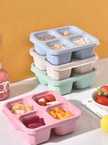 1 hộp đựng đồ ăn nhẹ, hộp đựng cơm trưa Bento chia ngăn có nắp trong suốt, hộp đựng đồ ăn trưa chuẩn bị sẵn có thể tái sử dụng cho người lớn, không chứa BPA, hộp đựng thực phẩm 4 ngăn cho mọi người đi làm, du lịch, nhà bếp, quà tặng Giáng sinh, đồ dùng học tập - nhiều màu - Xem 2