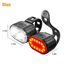 Mountain Bike Lights USB Rechargeable Bicycle T6 LED Torch Front Rear Lamp Set - Black - View 6