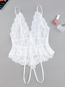 性感花卉连体睡衣，女士户外性感内衣