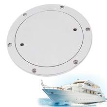 ZhdnBhnos LINSIE 316 Grade Stainless Steel Inspection Deck Plate, 6inch Round Boat Access Hatch Cover/Deck Plate/Inspection Hatch, For Marine Boat Yacht Truck RV 6Inch Boat Marine Deck Plate Inspection Access Hatch Cover 316 Stainless Steel The Best Gift/Present For Family&Friends Happy Christmas - Silver - View 3