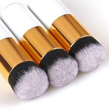 Juego de brochas de maquillaje rosa, blanco, negro: brocha redonda y esponjosa de base, brocha de rubor, brocha de iluminador, brocha de polvos, brocha de polvos portátil, brocha de polvos reutilizable para maquillaje facial, juego de brochas suaves y esponjosas para maquillaje profesional, sombras de ojos y kabuki, herramientas de belleza, regalos de belleza, ideal para principiantes de maquillaje - Multicolor - Ver 3