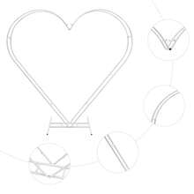 6.79*6.89ft White Heart-Shaped Metal Wedding Arch Flower Balloon Frame Backdrop Stand For Birthday Party Event Ceremony Decoration - trắng - Xem 4