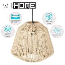 Well Home - Rustic Ceiling Lamp Adds A Warm Touch To Your Home With This Rope Lampshade Ø29 Cm. Free Shipping In 24/48 H - Multicolor - View 2