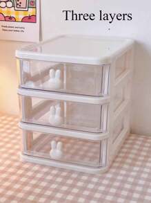 1pc Multilayer Desk Storage Box, Jewelry Box, Multifunctional Storage Box, Drawer Style Transparent Storage Box, Stackable Storage Box, Multifunctional Makeup Storage Box, Jewelry Storage Box, Multifunctional Storage Bin, Desk Organizer Storage Box, Large Capacity Transparent Storage Box, Office Supplies Storage Box, Suitable For Bathroom, Vanity, Office Desk, Bedroom, For Nail Polish, Hair Ties, Hair Clips, Lipstick, Eyeshadow Palette, Small Toys, Small Paintbrushes, Jewelry, Accessories - Multicolor - View 12