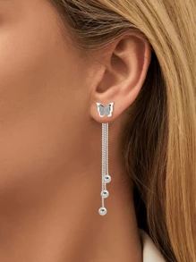 1 对/2 件原创设计蝴蝶耳环不锈钢情侣链耳环女士珠宝礼物情人节