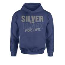 Silver And Black For Life Football Fan Youth-Sized Hoodie