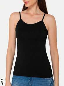 conjunto de 12 pz  de camistas blusas de tirantes en color negro - Negro - Ver 3