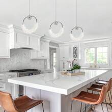 Modern LED Pendant Light Home Decor Fixtures For Hallway Lamp Aisle Minimalist Crystal Chandelier Three Color Light Aluminium/Crystal Pendant Lamp Decoration Fixtures For Living Room Kitchen Island Bedroom  Indoor Lighting Dining Room   Minimalist Frosted White Pearl Chandelier Luxury Home Decor For Coffee Shops  Restaurant