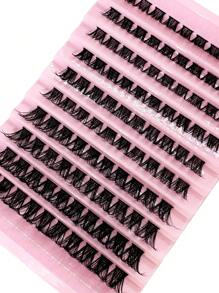 Bulu Mata Palsu Segmen 3D D-Curl Lembut 8-16mm untuk DIY, Bulu Mata Individual Alami, Alat Rias, Lembut & Alami, Mudah Digunakan, Bulu Mata Individual - Hitam - View 3