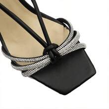 Diana Glitter Hexagonal Heel Sandal - 黑色 - 查看 5