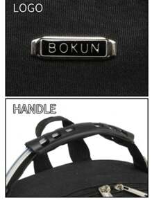 Men's Large Capacity Waterproof Computer Backpack Casual Student Backpack Laptop Divider,Steel Handle,ZY2039 - màu đen - Xem 4