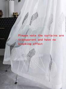 1 tấm rèm cửa sổ mỏng thêu hình cây nhỏ theo phong cách Bắc Âu tối giản, thanh lịch và tươi mới - Nhiều màu - Xem 7