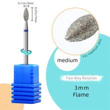 hytoos 1个3/32英寸金刚石钻头美甲钻，专业美甲钻头，适用于丙烯酸凝胶美甲、去除角质层和足部护理 - 彩色 - 查看 26