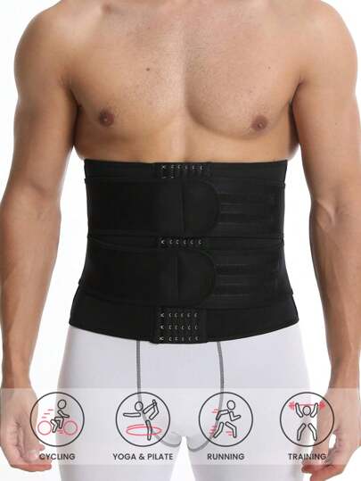 Sports Outdoor 1pc Men Hook And Eye Synthetic Rubber Sports Waist Belt Gym Accessories For Belly Slimming Girdles, Lumbar Girdles For Belly Slimming Corset
