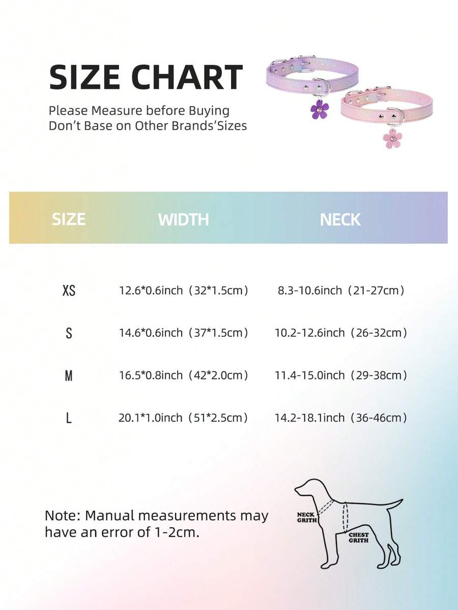 CP624 Fresh Colorful Crocodile Pattern PU Leather Dog Collar Shimmery