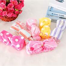 Flexible Coral Fleece Hairband Plain Color For Washing Face Makeup - 3 單位 - 查看 5