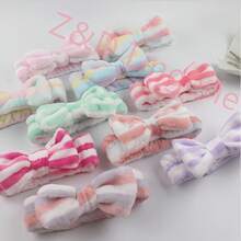 Flexible Coral Fleece Hairband Plain Color For Washing Face Makeup - 3 單位 - 查看 2