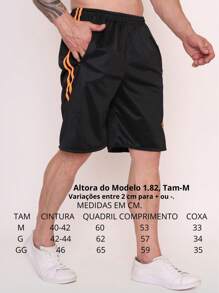 Xaan Men's 2-Stripe Chimpa Flannel Sport Bermuda Shorts - 橘色 - 查看 3