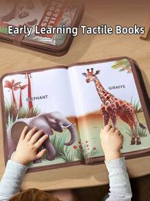 1pc Infant Animal Farm Touch & Feel Book, Realistic Animal Fur Textures, Baby's Hands Touch Nature, Infant Cognitive Toy, Tear-Resistant 3D Early Education Touch & Feel Book, Baby Christmas, Halloween, Thanksgiving Gift - Multicolor - View 2