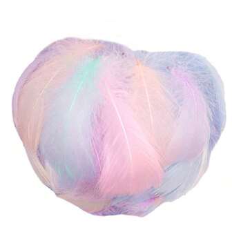 4-7厘米小号飘鹅毛彩色羽毛DIY工艺品适用于婚礼派对饰品家居装饰配件100件/包