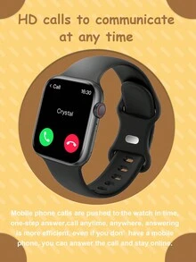 1 件 1.83 英寸触摸屏青少年多功能智能手表，硅胶表带，运动模式，相机控制，社交应用，蓝牙，适用于 Android 和 IOS，适用于运动、学校等 - 黑色 - 查看 3