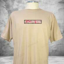 Anime Embroidered T-Shirt Unisex Blouse 100% Cotton Geek Streetwear - 米色 - 查看 1