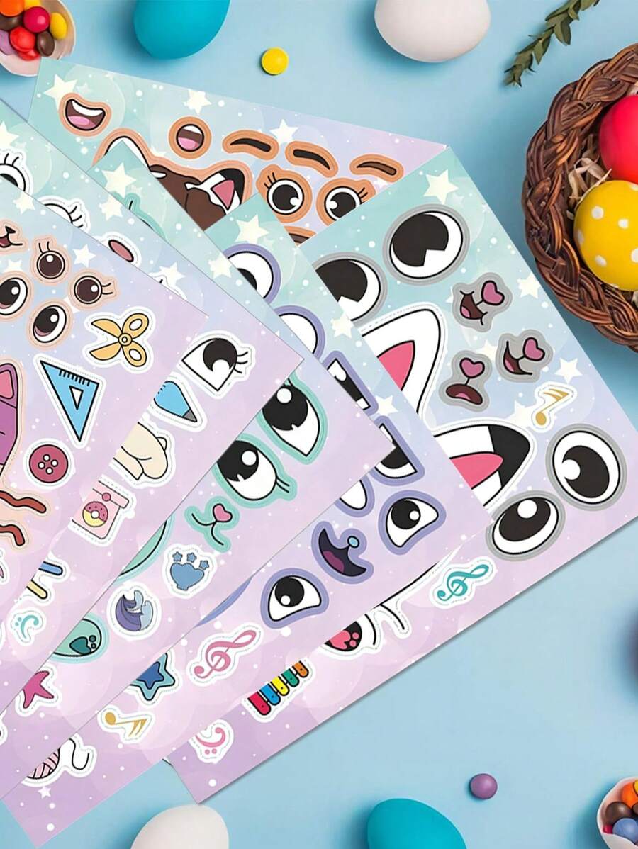 Dollhouse diy make a face stickers cute gabbys stickers make your own