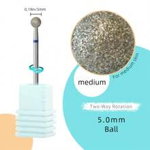 hytoos 1个3/32英寸金刚石钻头美甲钻，专业美甲钻头，适用于丙烯酸凝胶美甲、去除角质层和足部护理 - 彩色 - 查看 19