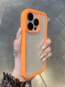 Ốp lưng điện thoại acrylic trong suốt màu cam tối giản, tương thích với iPhone 17 Pro Max/17 Pro/17 Air/17/16 Pro Max/16/16 Pro/16 Plus/16E/15/15 Plus/15 Pro/15 Pro Max/11/12/13/14 Pro Max/11 Pro/11 Pro Max/12 Pro/12 Pro Max/13 Pro/13 Pro Max/7 Plus/14 Pro/14 Pro Max/14 Plus (ốp cứng) - trái cam - Xem 4