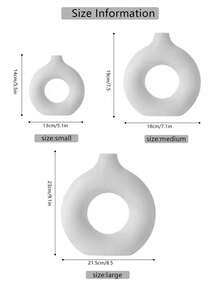 1 szt. Wazon plastikowy wykonany z PP, odporny na upadki i nie tłukący się Biały wazon z suszonymi kwiatami do salonu, biura, salonu, wystroju domu (bez kwiatów) Biały wazon do wystroju domu, minimalistyczny nowoczesny wazon z suszonymi kwiatami - Okrągły styl - Zobacz 10