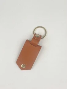 Personalized PU Leather Photo Keychain Blank Sublimation DIY Family Gift Keyring Halloween - Gold - View 13