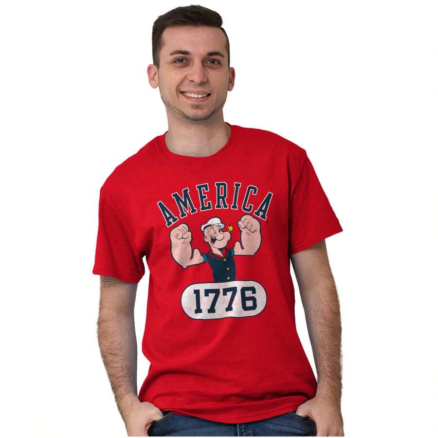 Popeye Camiseta gráfica de el marino americano 1776 - Rojo - Ver 1