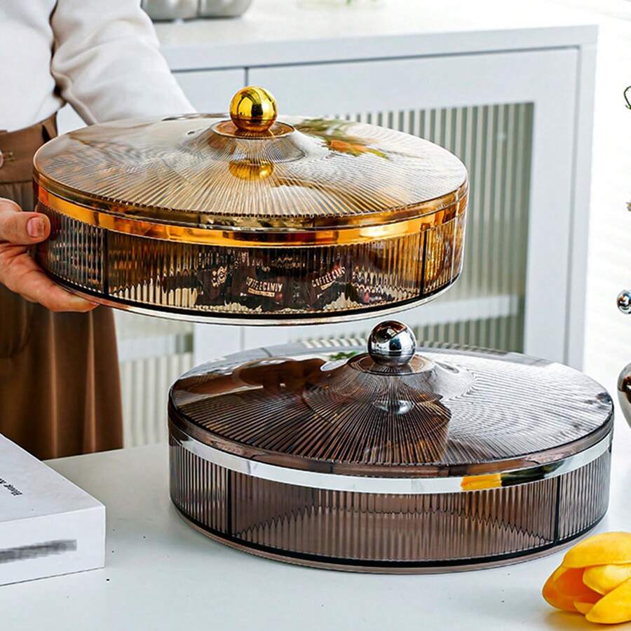 1pc Of Separate Trays With Lid, Vegetable Tray, Snack Bowl, Dried Fruit