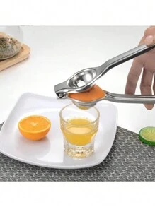 1pc Stainless Steel Manual Lemon Squeezer, Home Juicer, Handheld Non-Electric Juice Extractor, Fruit Residue Separator, Suitable For Living Room, Kitchen, Theme Party (The Joint Of The Item May Have Slight Sharpness, Please Purchase Carefully If Concerned)
