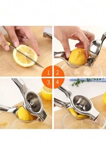 1pc Stainless Steel Manual Lemon Squeezer, Home Juicer, Handheld Non-Electric Juice Extractor, Fruit Residue Separator, Suitable For Living Room, Kitchen, Theme Party (The Joint Of The Item May Have Slight Sharpness, Please Purchase Carefully If Concerned)