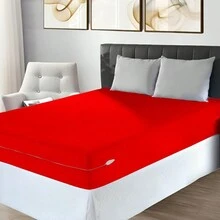 King Size Mattress Cover In Resistant Gel Mesh With Zipper 100% Polyester Box Spring - 紅色 - 查看 1