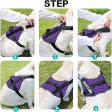 Personalized Dog Harness NO PULL Reflective Adjustable ID Custom Dog Harness Vest For Small Large Dogs Outdoor Pet Supplies - Purple - View 3