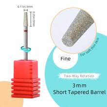 hytoos 1个3/32英寸金刚石钻头美甲钻，专业美甲钻头，适用于丙烯酸凝胶美甲、去除角质层和足部护理 - 彩色 - 查看 33