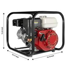 ZhdnBhnos LINSIE 6.5HP 2 Inch Gas Powered Irrigation Water Pump,Portable Water Transfer High Pressure Lightweight Petrol Pump For Agricultural Irrigation,Landscaping Or Gardening 2" Inch 6.5HP Gas Water Semi Trash Pump Gas-Power Water Irrigation Transfer Pump The Best Gift/Present For Family&Friends Happy Christmas - Silver and Black - View 2