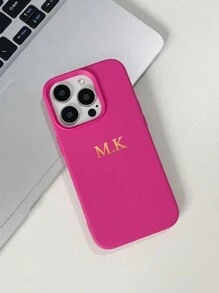 1pc Personalize Customization Name Imitation Lychee Pattern Case, Autumn Handcrafts, Backtoschool, Preppy Style, Daughter/Mother/Household/Prom/Wedding Christmas Gift Surprise, Stockingstuffers, Modest Fashion Phone Case, Gift Idea, Christmas Cushions, First Christmas, Teacher Gift Presents, Giveaway, Custom Made Gifts, Custom Text, Personalized/Customized Gifts, Customized Meaning Christmas Gifts, Personalization Mall,2025phonecase - Pink - View 11