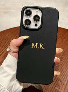 1pc Personalize Customization Name Imitation Lychee Pattern Case, Autumn Handcrafts, Backtoschool, Preppy Style, Daughter/Mother/Household/Prom/Wedding Christmas Gift Surprise, Stockingstuffers, Modest Fashion Phone Case, Gift Idea, Christmas Cushions, First Christmas, Teacher Gift Presents, Giveaway, Custom Made Gifts, Custom Text, Personalized/Customized Gifts, Customized Meaning Christmas Gifts, Personalization Mall,2025phonecase - Pink - View 7