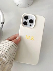 1pc Personalize Customization Name Imitation Lychee Pattern Case, Autumn Handcrafts, Backtoschool, Preppy Style, Daughter/Mother/Household/Prom/Wedding Christmas Gift Surprise, Stockingstuffers, Modest Fashion Phone Case, Gift Idea, Christmas Cushions, First Christmas, Teacher Gift Presents, Giveaway, Custom Made Gifts, Custom Text, Personalized/Customized Gifts, Customized Meaning Christmas Gifts, Personalization Mall,2025phonecase - Pink - View 8