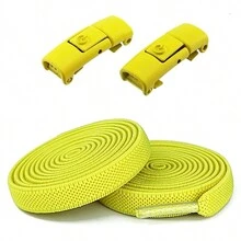 1 Pair Elastic No Tie Shoelaces, Unisex Flat Slouchy Shoelaces With Locking Device - Multicolor - View 15